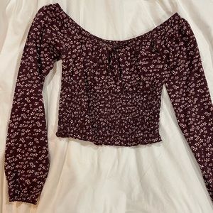 MeToWe Maroon Floral Long Sleeve